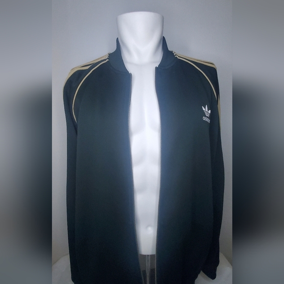 Adidas - Size XL- Jacket Classic-The brand With The 3 Stripes - Dark Green&beige - Picture 4 of 13